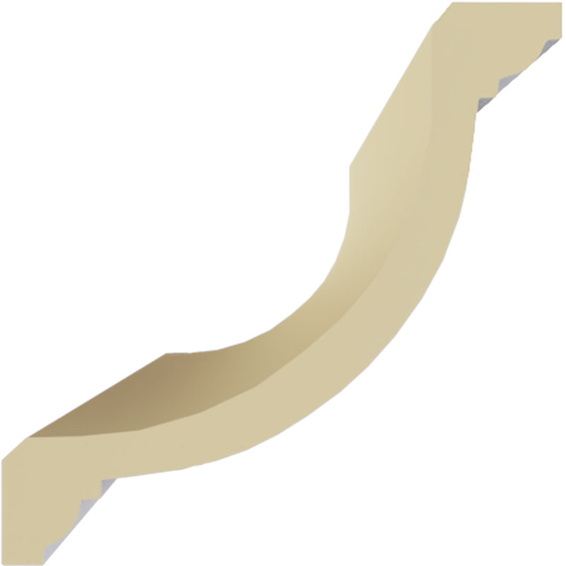 Primed White Polyurethane Geometric Crown Moulding Sample