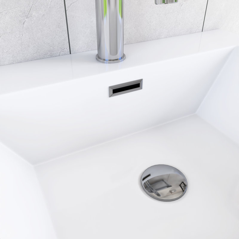 24'' Wall-Mounted Single Bathroom Vanity  With Integrated Resin Top, White