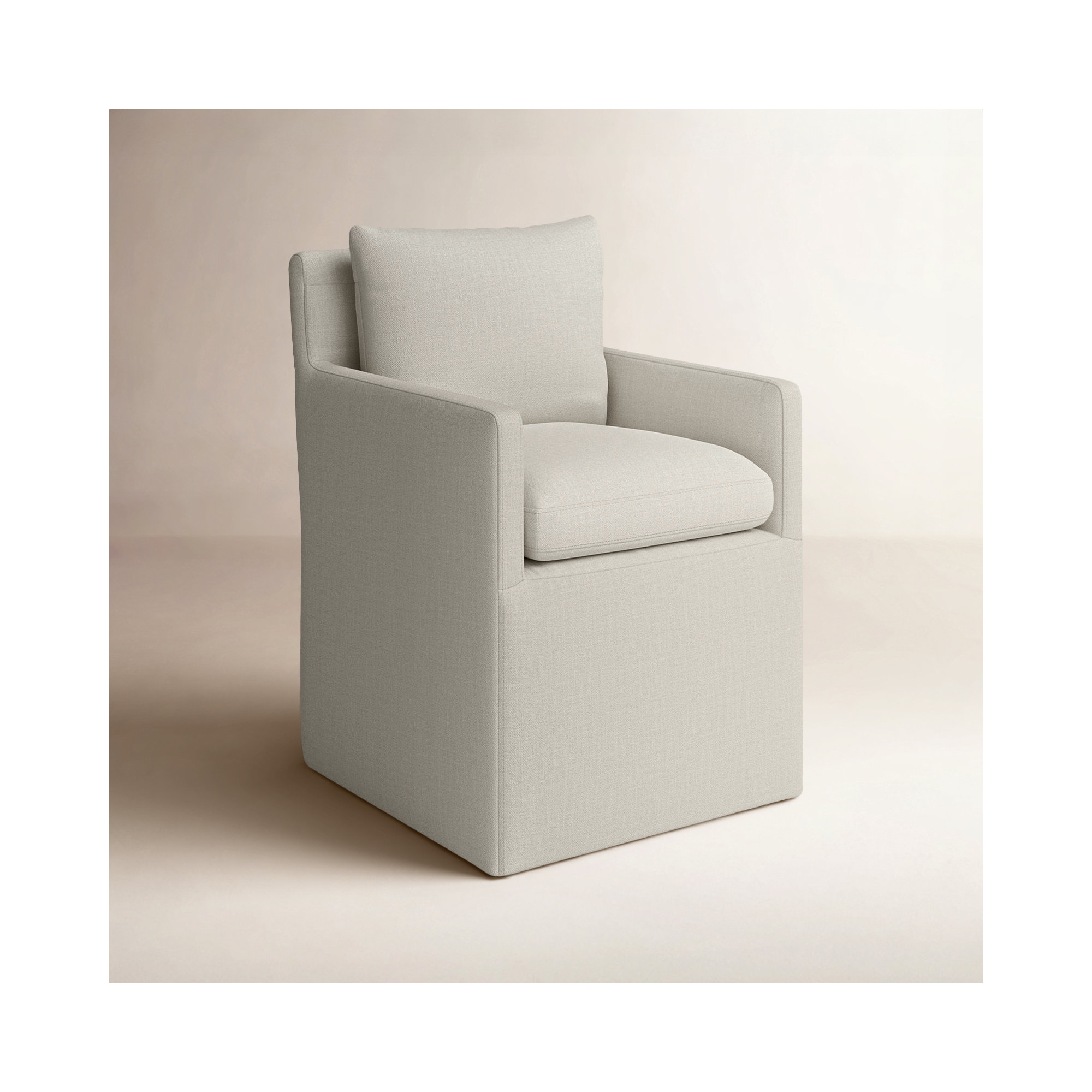 Alayaa Upholstered Arm Chair, Effie Linen Performance Linen
