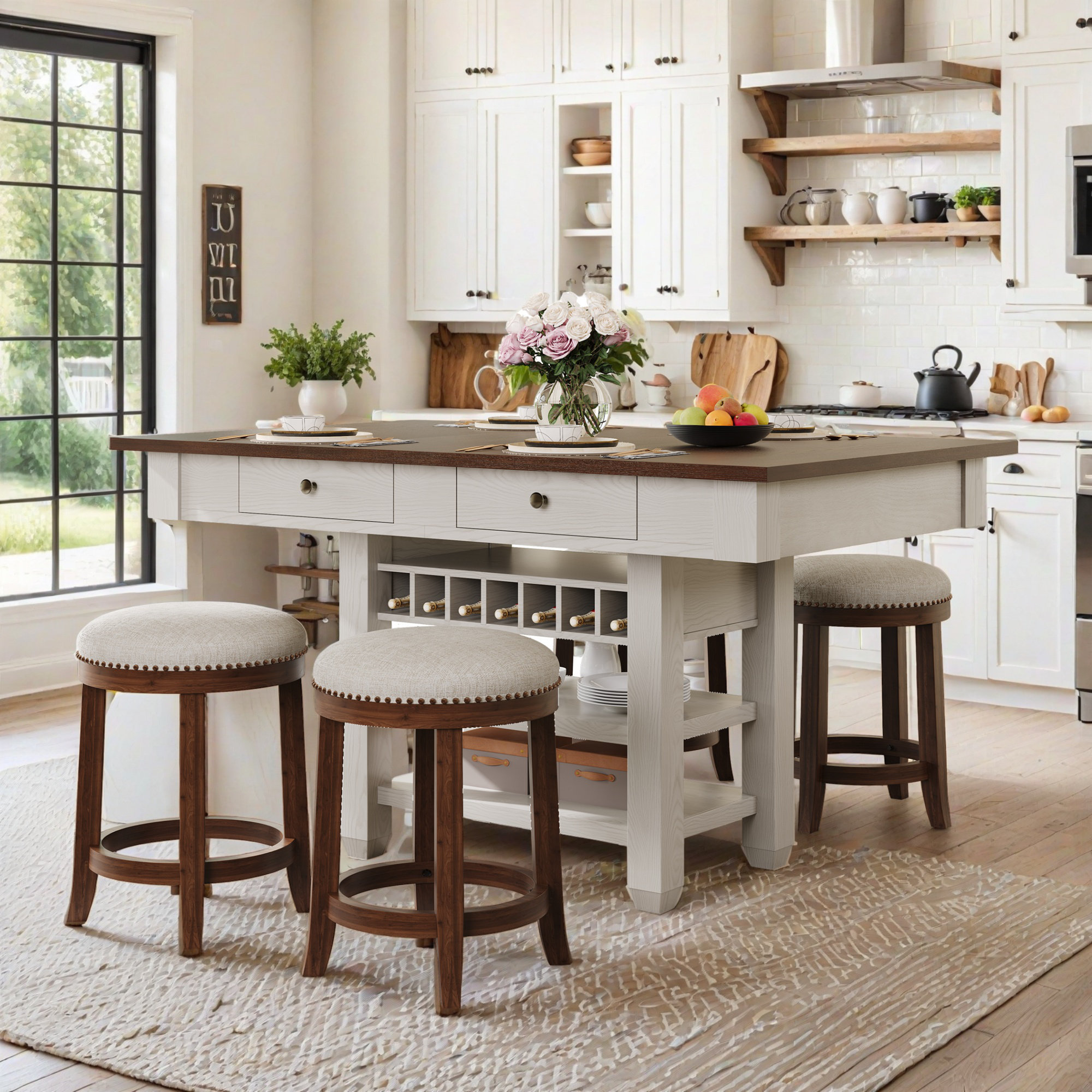 Lark Manor™ 5-piece Solid Wood Counter Height Dining Table Set ...