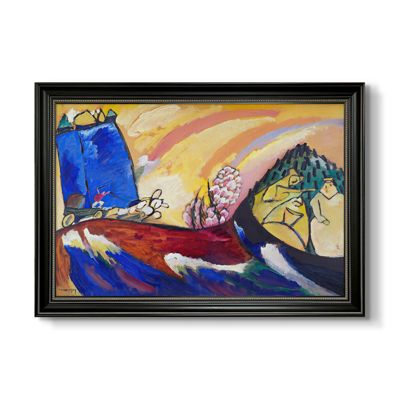 "Peinture avec troïka" - Wassily Kandinsky - Toile encadrée sur mesure, 16x22 INNER SIZE, Framed Canvas, Matte Black Bead