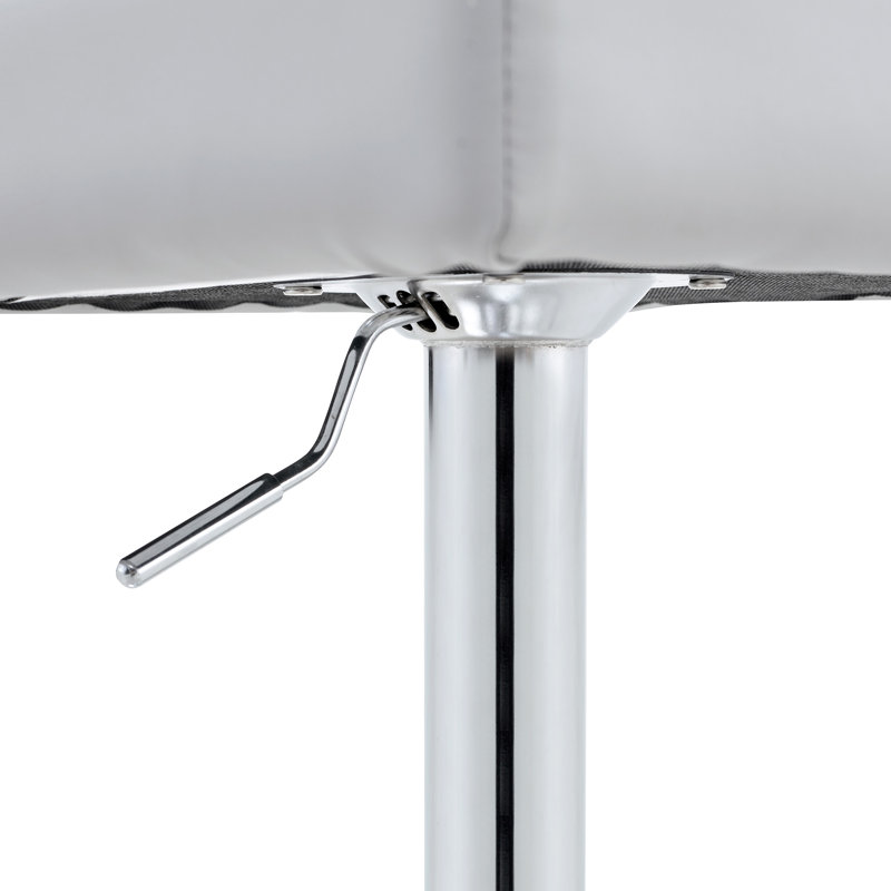 Tabouret de bar ajustable en similicuir, Siège gris / cadre argenté