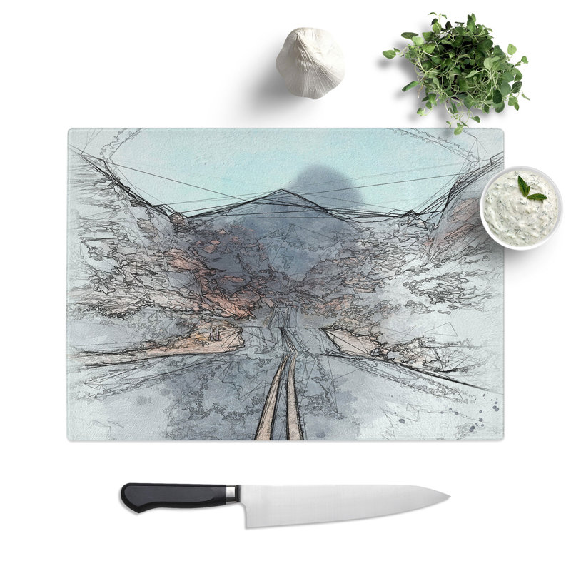 Tempered Glass Road to the Valley of Fire Chopping Board, 28.5 cm x 39 cm