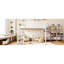 Lit mezzanine double avec garde-corps pleine longueur, lit mezzanine en bois massif avec échelles et vaste espace sous le lit, beige-1127596822-1127596825