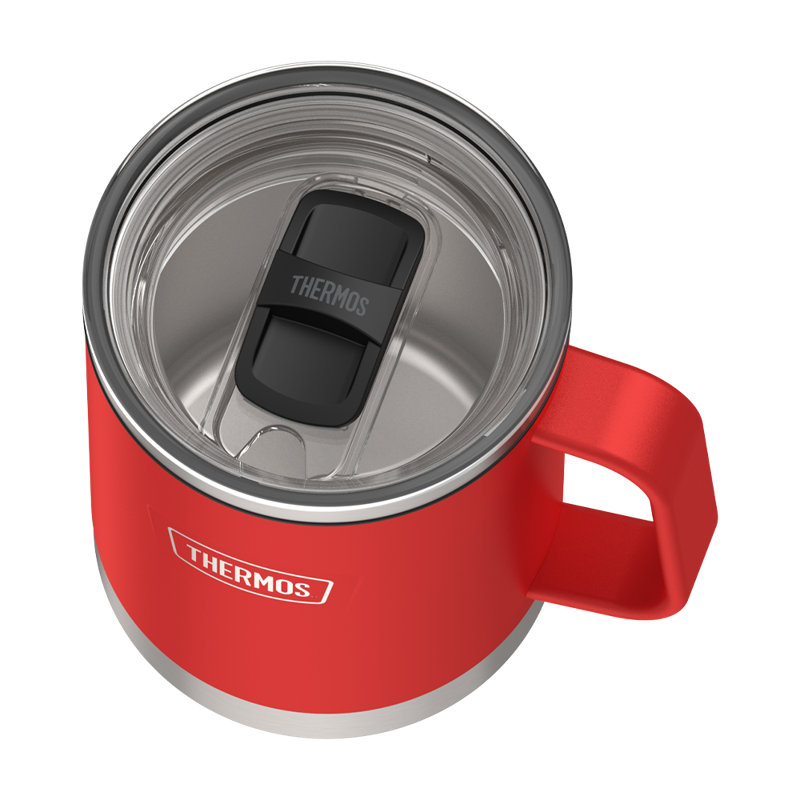 Tasse 14 oz en acier inoxydable avec couvercle à verrou coulissant - Cramoisi, Cramoisi