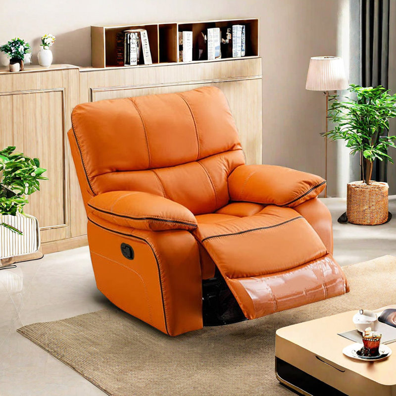 Fauteuil inclinable Kyann, Similicuir orange