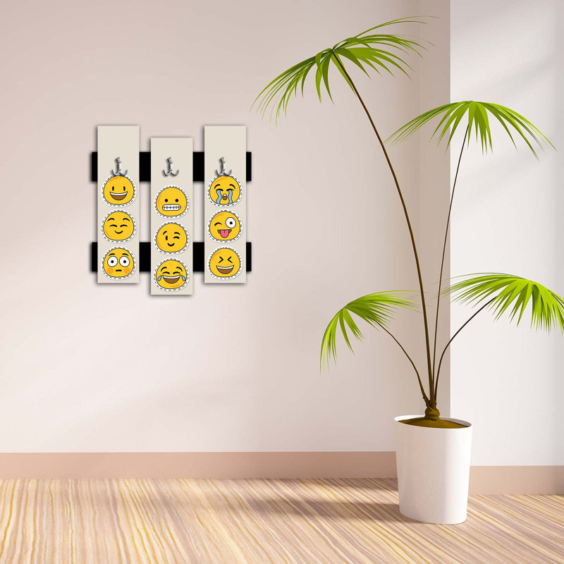 Portemanteaux mural blanc / jaune Arispe