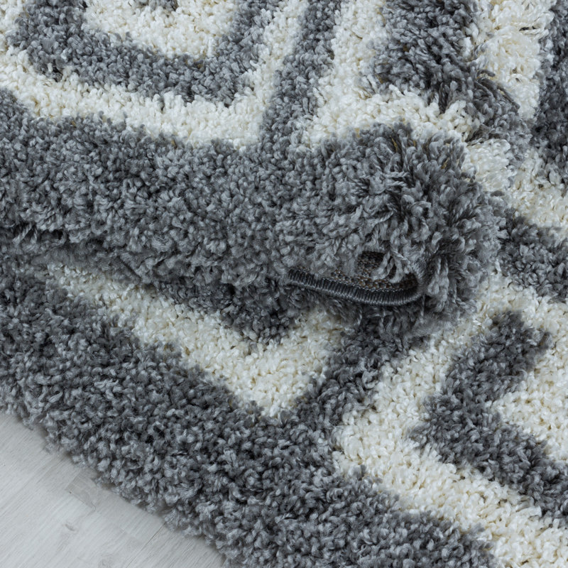 Crelake Shaggy Grey Rug, Rectangle 240 x 340cm