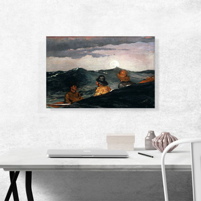 «Kissing the Moon 1904» par Winslow Homer, reproduction d'art sur toile tendue