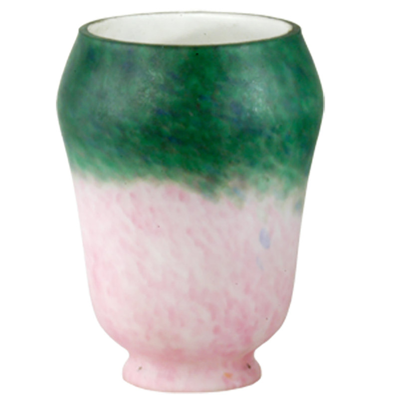 Abat-jour raisin rose et vert 4 po de large Pate-De-Verre