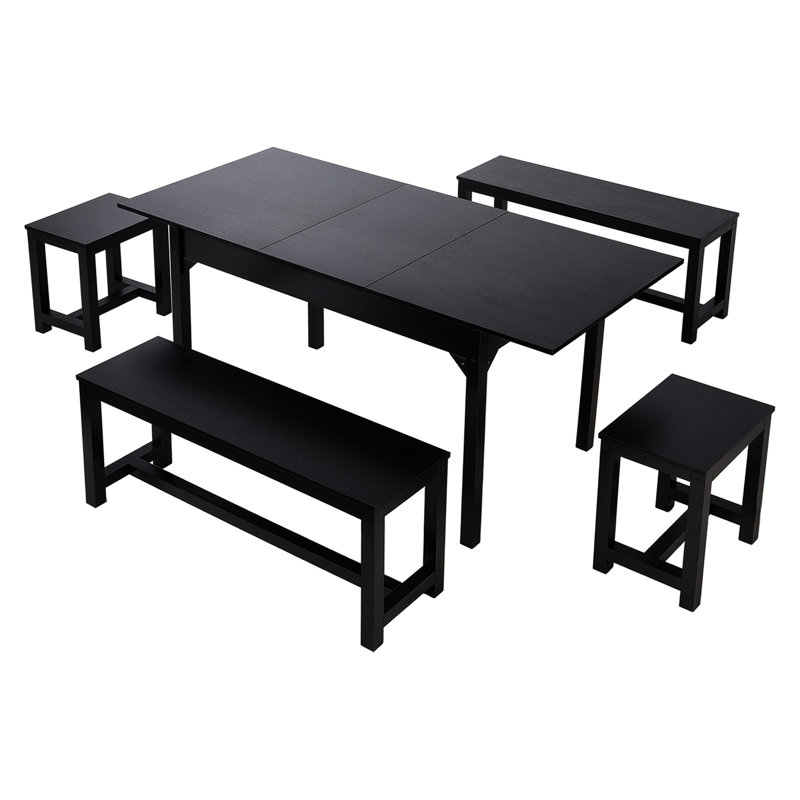6 - Person Dining Set, Black