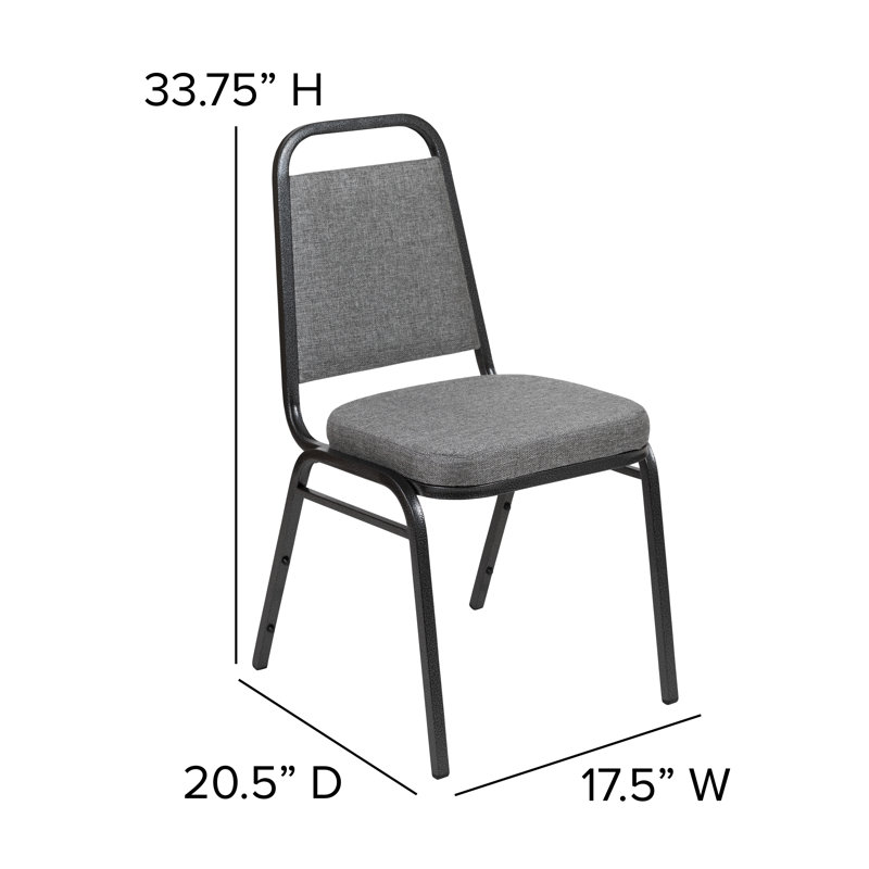 Gray Fabric and Metal Stacking Banquet Chair