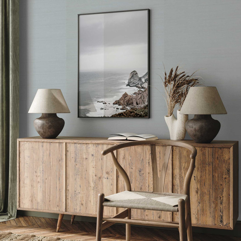 Fine Weave Abaca Authentic Grasscloth Wallpaper, Blue