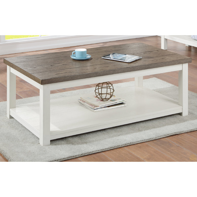 Table basse 1Pc avec base blanche avec roulettes