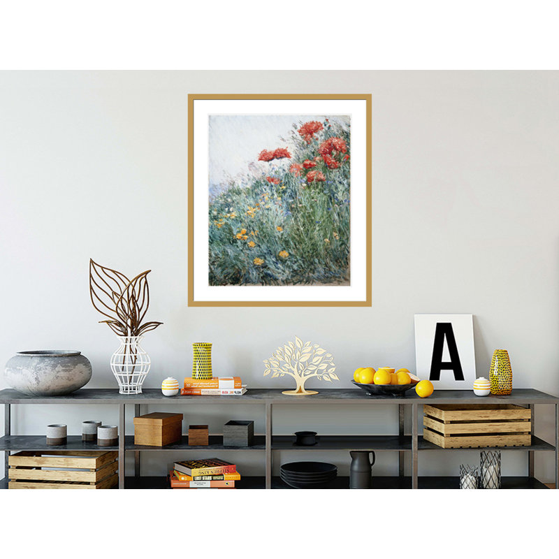 «Poppies Appledore» par Childe Hassam - impression giclée encadrée, H 38,85 po x l 33,5 po