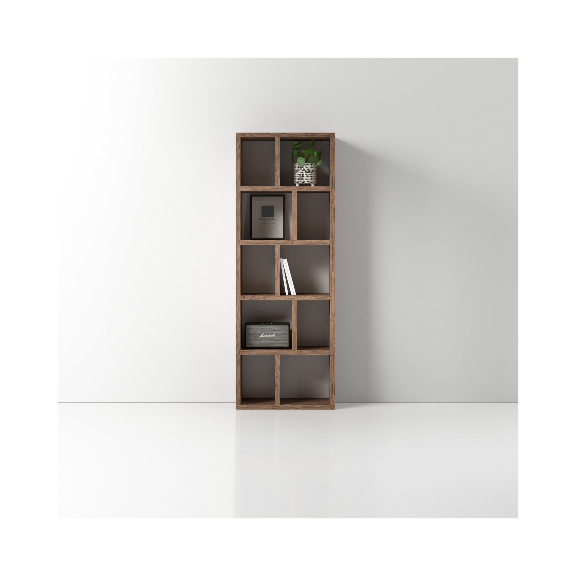Stetson 4 Level Cube Unit Bookcase, (5 Shelves) 78" H x 28" W x 13" D, Concrete