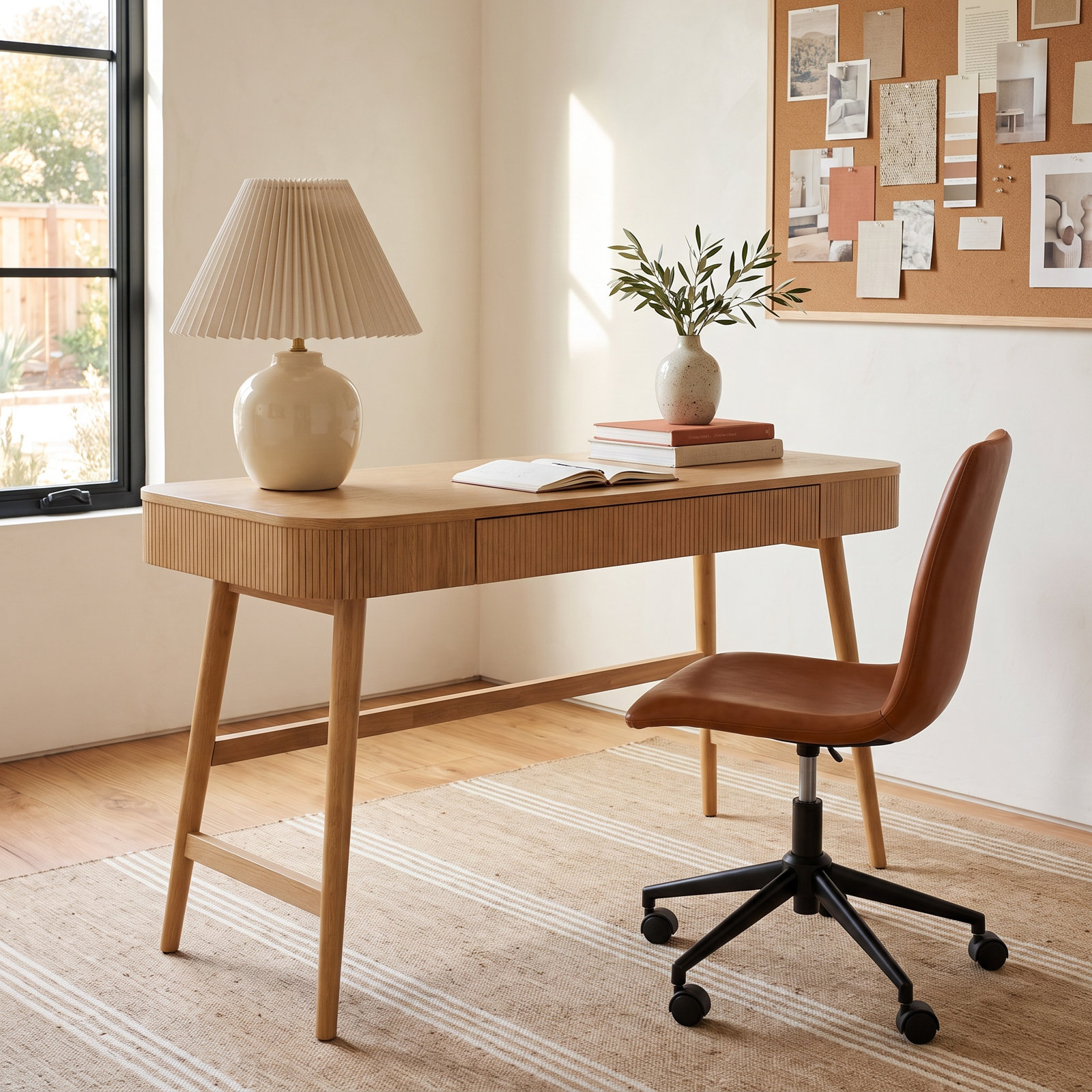 55" Wood Writing Desk