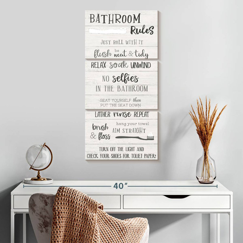 Les règles de la salle de bain s'enroulent, H 32 po x l 15 po