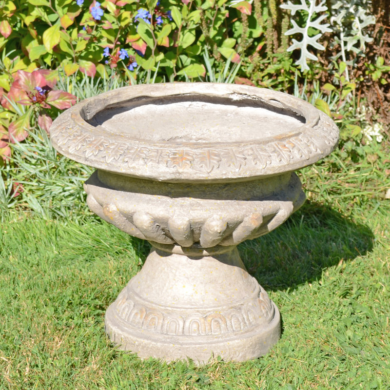 Humphreys FLUTED URN Low 28cm Verdigris Effect, Brown