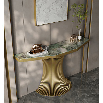 Plateau de table hexagonal; console en métal