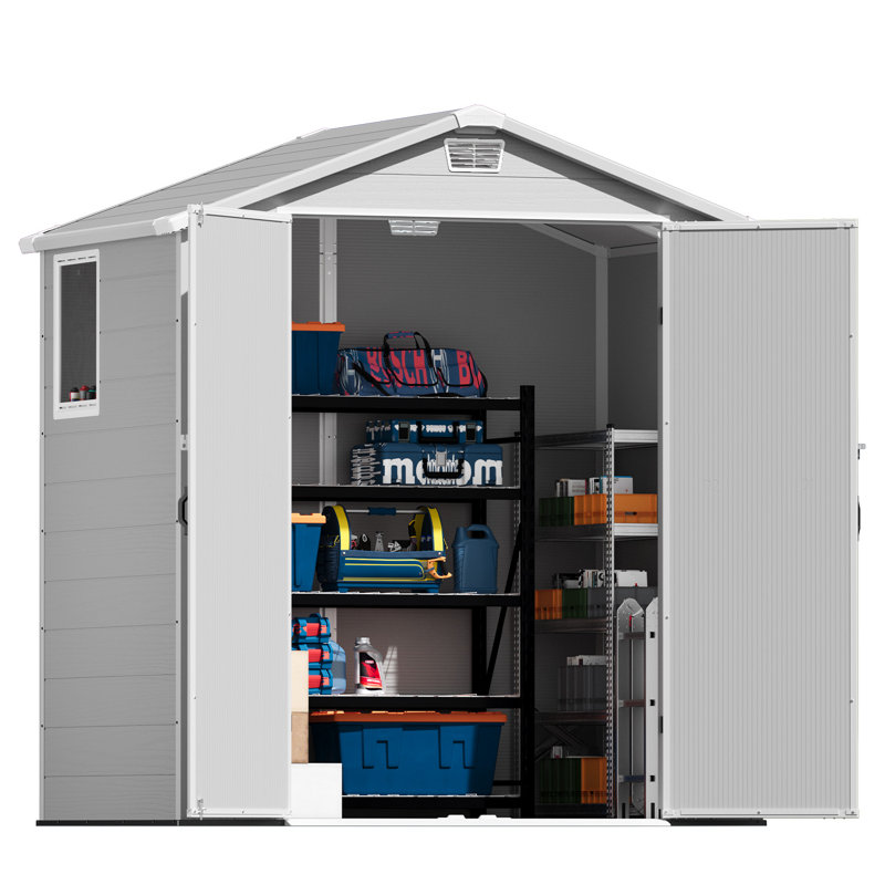6 Ft. W X 4 Ft. D Resin Outdoor Storage Shed, Weather-Resistant Outdoor Storage With Reinforced Design, White