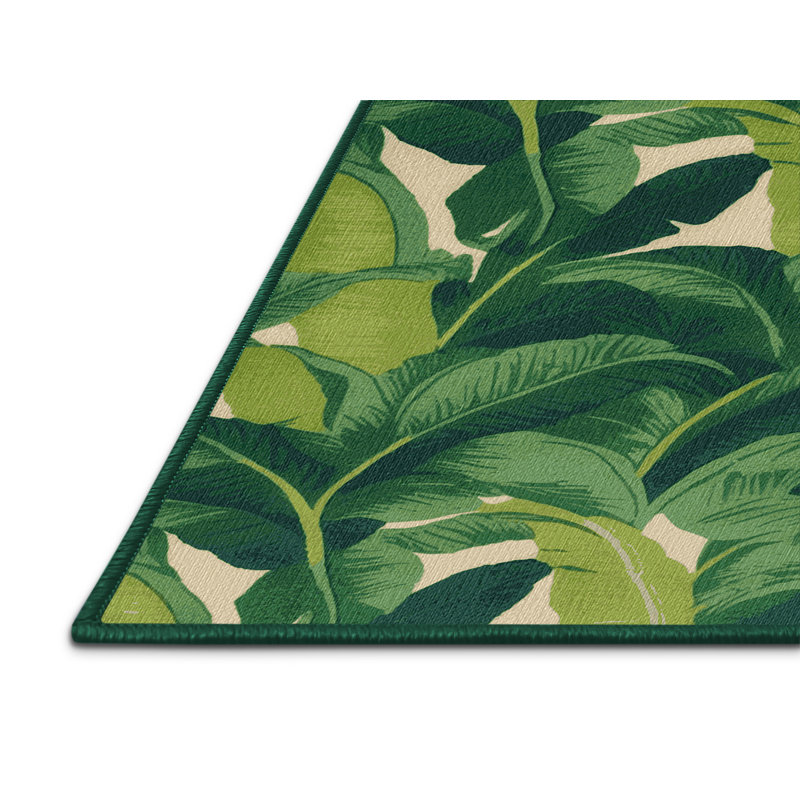  Tapis hawaïen lavable de bananiers, Carré 5 pi