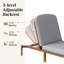 Chaise longue de patio réglable en bois d'acacia avec coussin-1399820511-1399820510