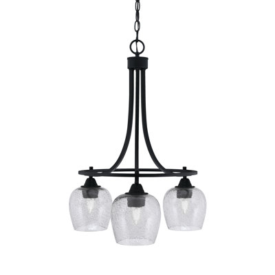 Lustre 3 lumières avec verre 6 "Paramount
