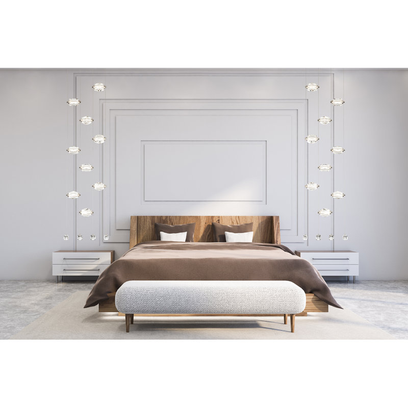 Gatsby 9 - Light Kitchen Island Geometric LED Pendant, White, White