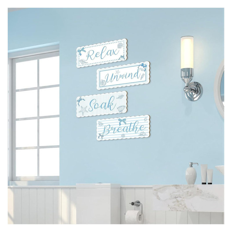 Coastal Scalloped Beach Wall Decor Set 4 Piece