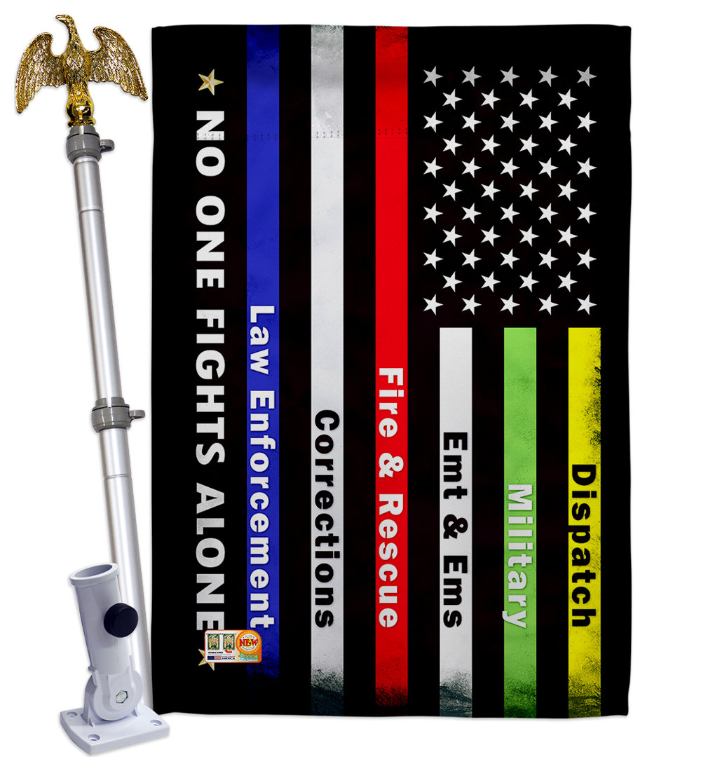 Double Sided 40'' H x 28'' W Polyester Flag Set Breeze Decor