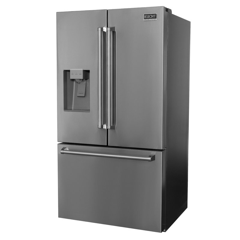 KUCHT Professional 36 in. 28.9 cu. ft. Standard Depth Freestanding French Door Refrigerator in Stainless Steel with Ice and Water Dispenser