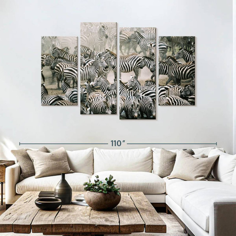 Brampt Zebra Herd, 54" H x 84" W