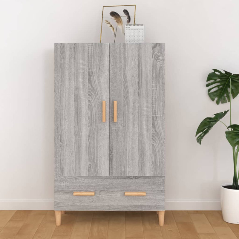 Lonnisha 2 - Door Accent Cabinet, Grey Sonoma/Wood