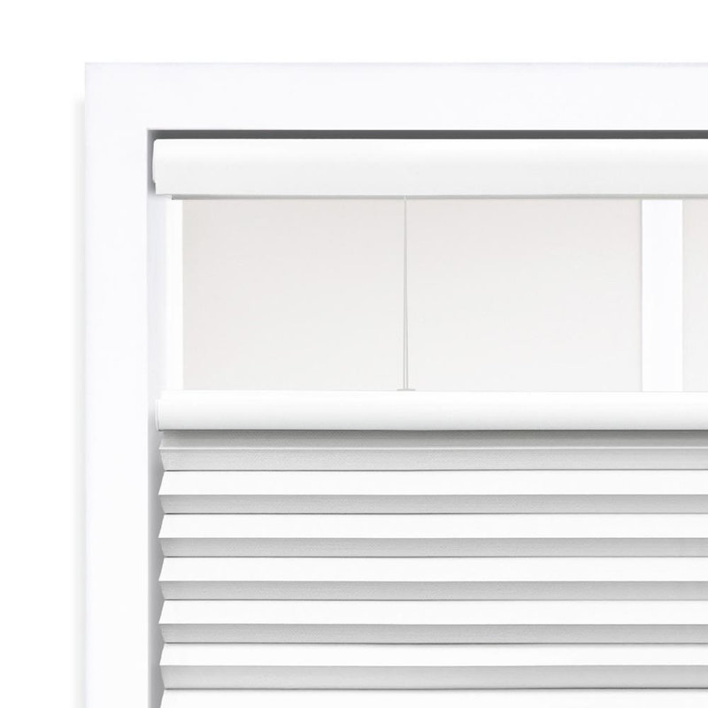 Coursey EcoHome 1.5 inch Cordless Blackout Top Down Bottom Up Cellular Shade, White, 67" W x 72" L
