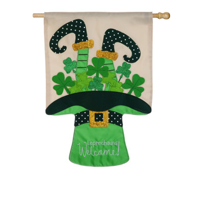 Double Sided 18 in. H x 13 in. W Polyester St. Patrick's Day Garden flag