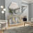 Metal Leaf Console Table with Mirrored Glass Top and Silver Accents-1643876107