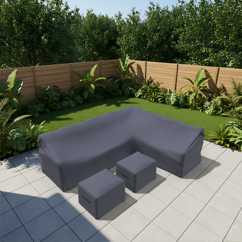 Direnzo 98" Wide Outdoor Conversation Set Group Seating Sectional Sofa Covers