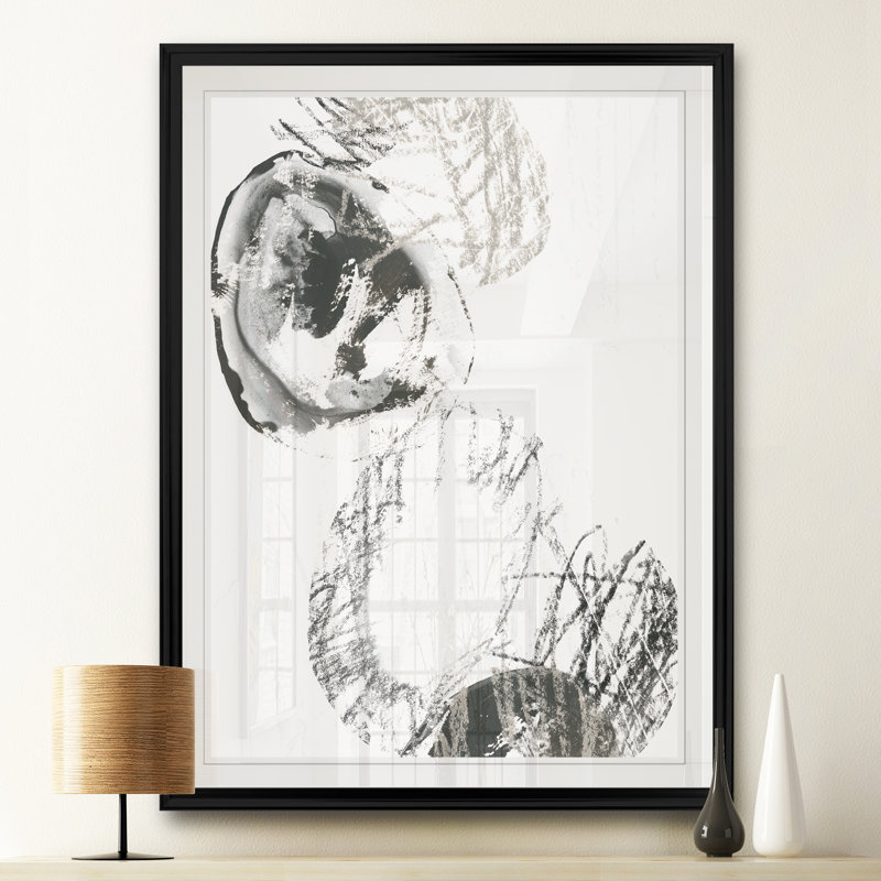 Scribble Stones II - impression sur toile tendue, H 18,5 po x l 24,5 po x P 1,5 po, Cadre noir