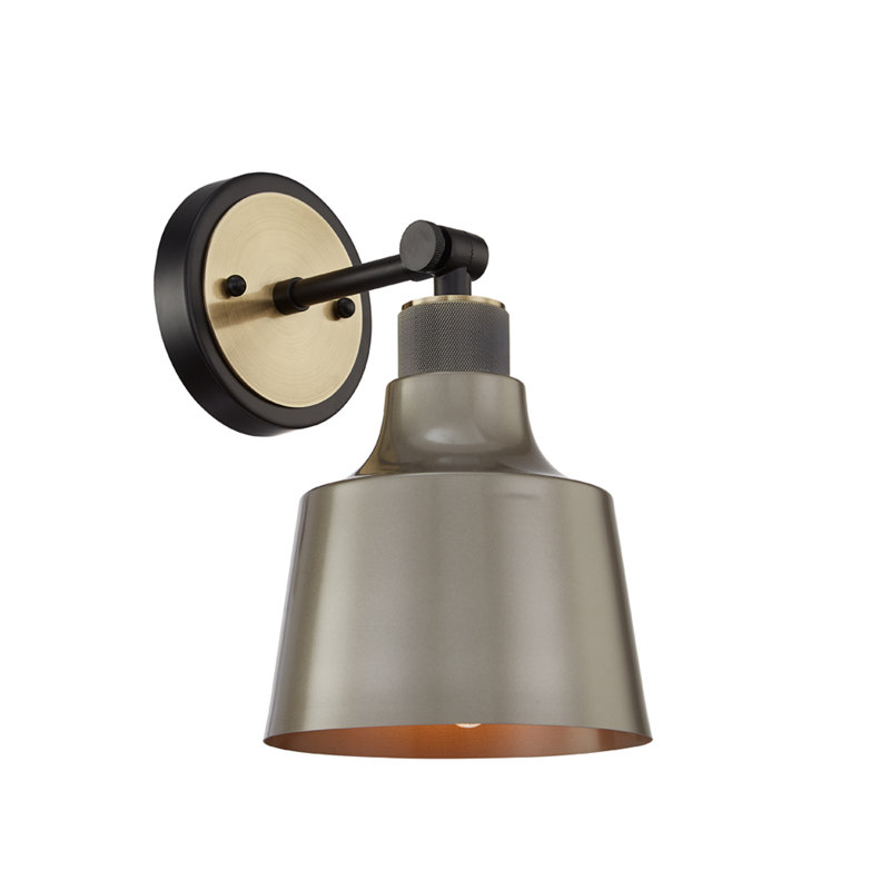 Woodstock Bath Sconce, Gray, Black/Antique Brass