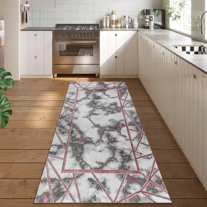 Marble Indoor / Outdoor Area Rug, Rectangle 60 x 110 cm