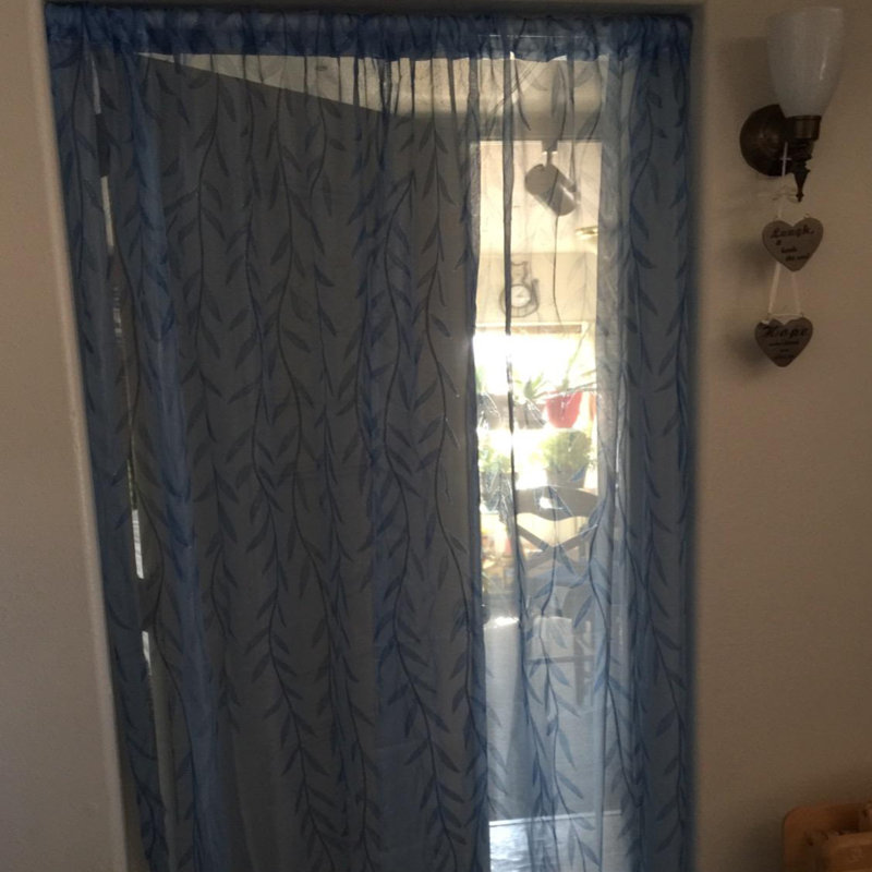 Fegan Sheer Curtain Pair, Blue