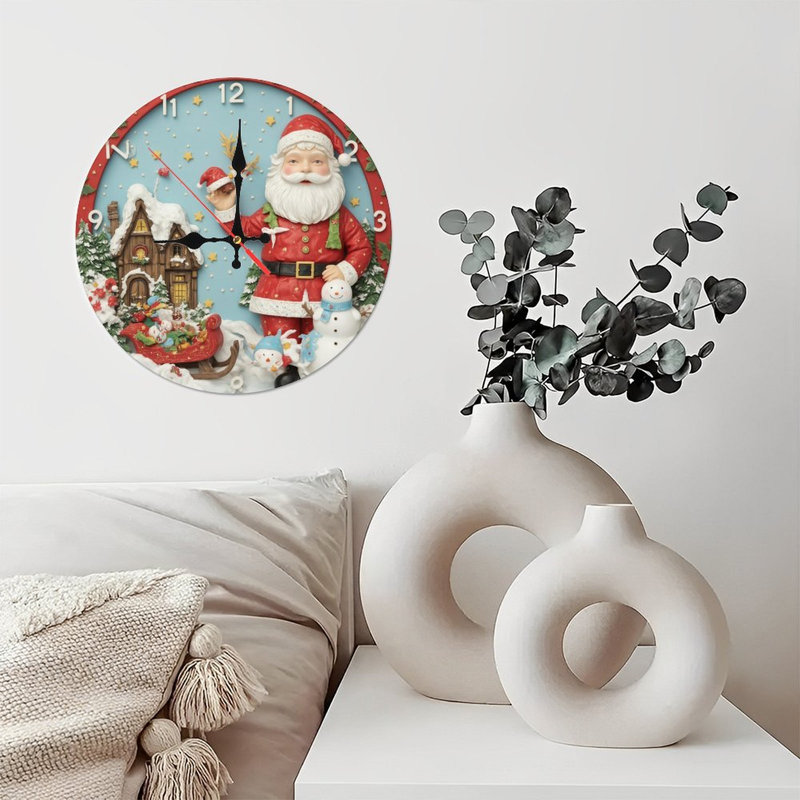 Père Noël-avec-traîneau-horloge de Noël