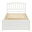 Lit plateforme simple avec lit gigogne, blanc et bois massif