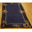 Tapis bleu antique en laine noué à la main des années 1930 et minimaliste 3 pi 0 po x 5 pi 4 po