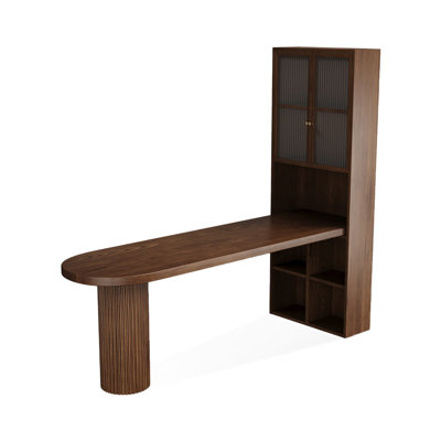 Walnut Curved Solid Wood desk