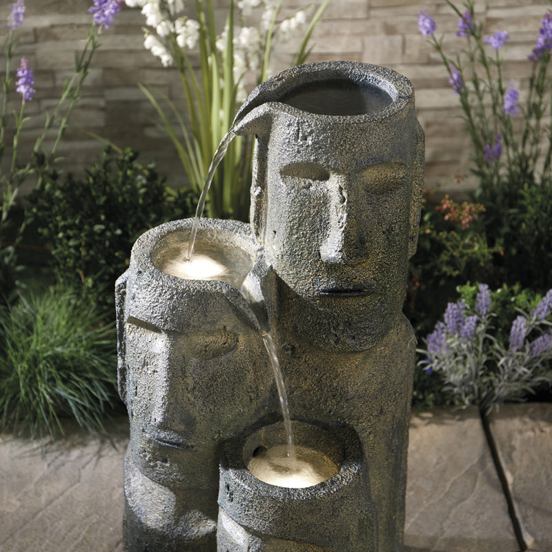 Brasen Weather Resistant Floor Fountain with Light