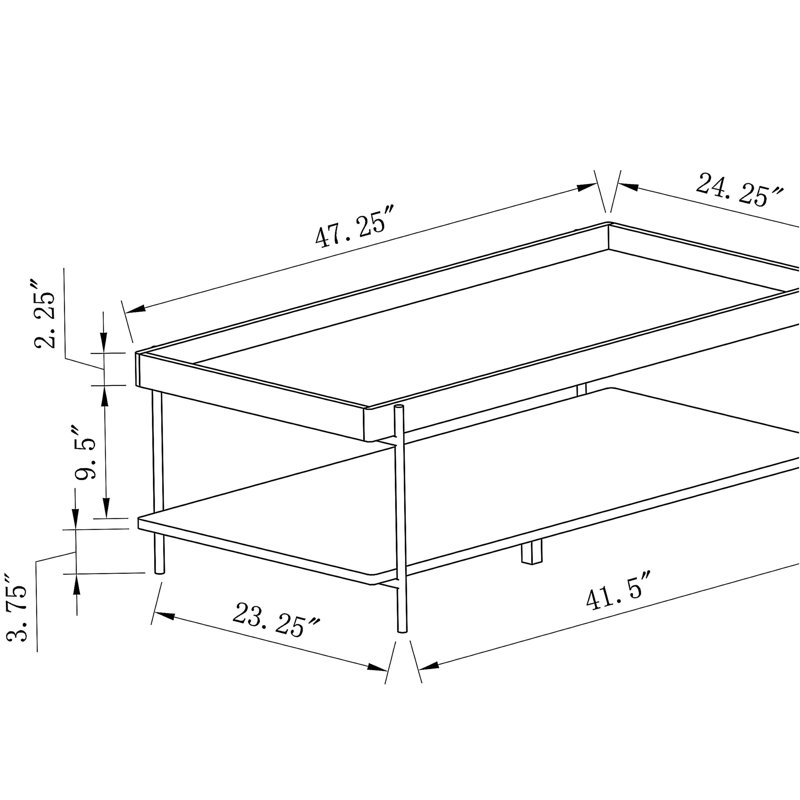 Miller Light Brown Rectangle Engineered Wood Coffee Table