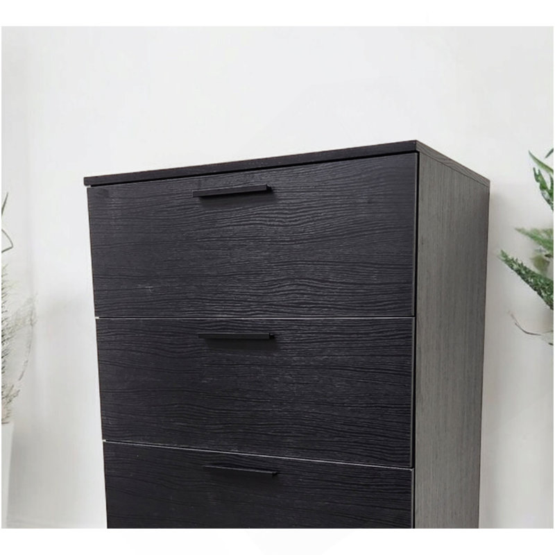 Commode noire à quatre tiroirs Oliver, Noir