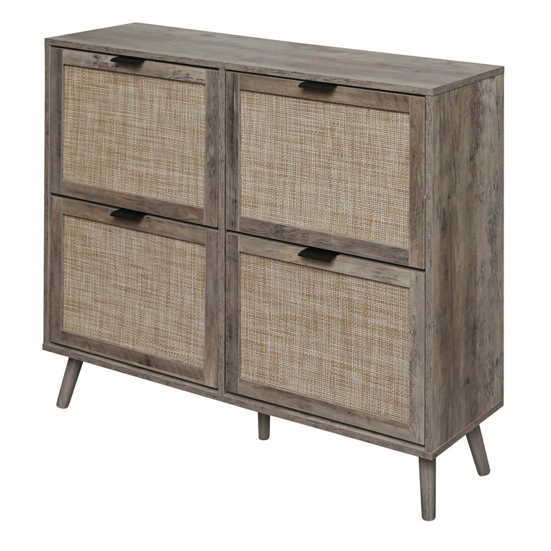 Range-chaussures 4 portes, armoire de rangement pour chaussures moderne autoportante, pour vestibule